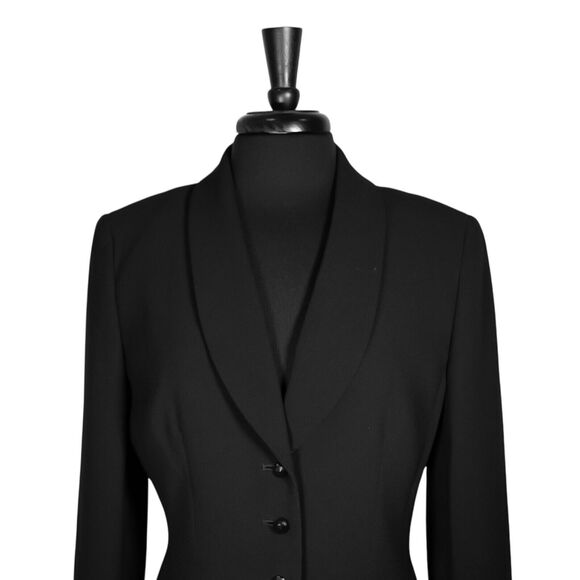 Tahari ASL Luxe Women's Blazer Black Floral Embroidered Rhinestone Blazer Size 8 - Picture 5 of 9